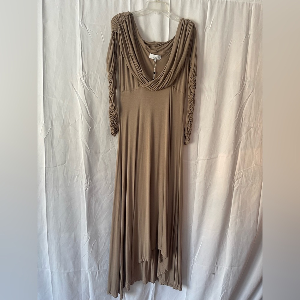 L'Academie Long Sleeve Tan Dress -Revolve - Picture 2 of 6